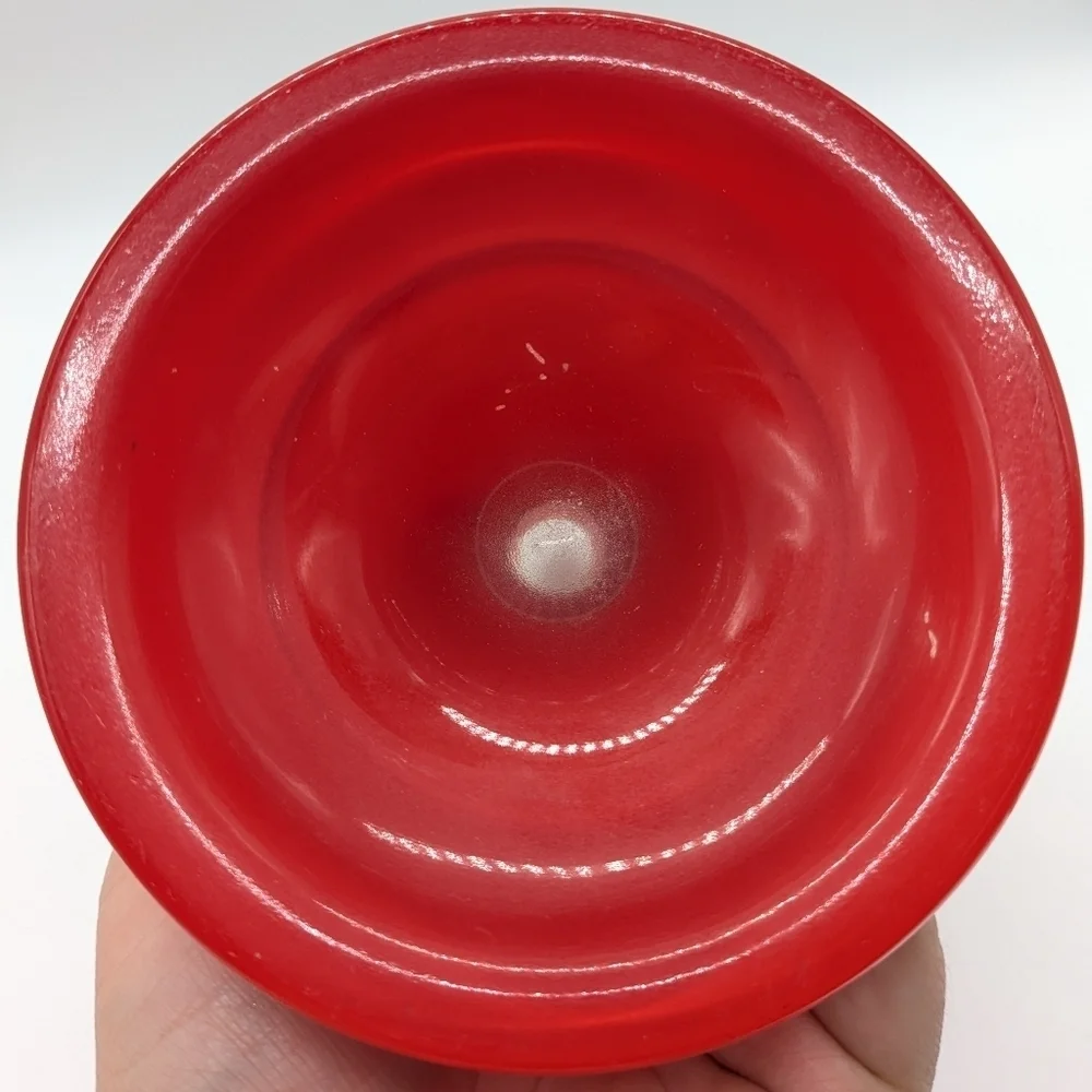 Vintage 70s Indiana Glass Red Orange Aries Zodiac Goblet